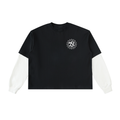 Troubled Youth Layered Contrast Sleeve Cotton T-Shirt