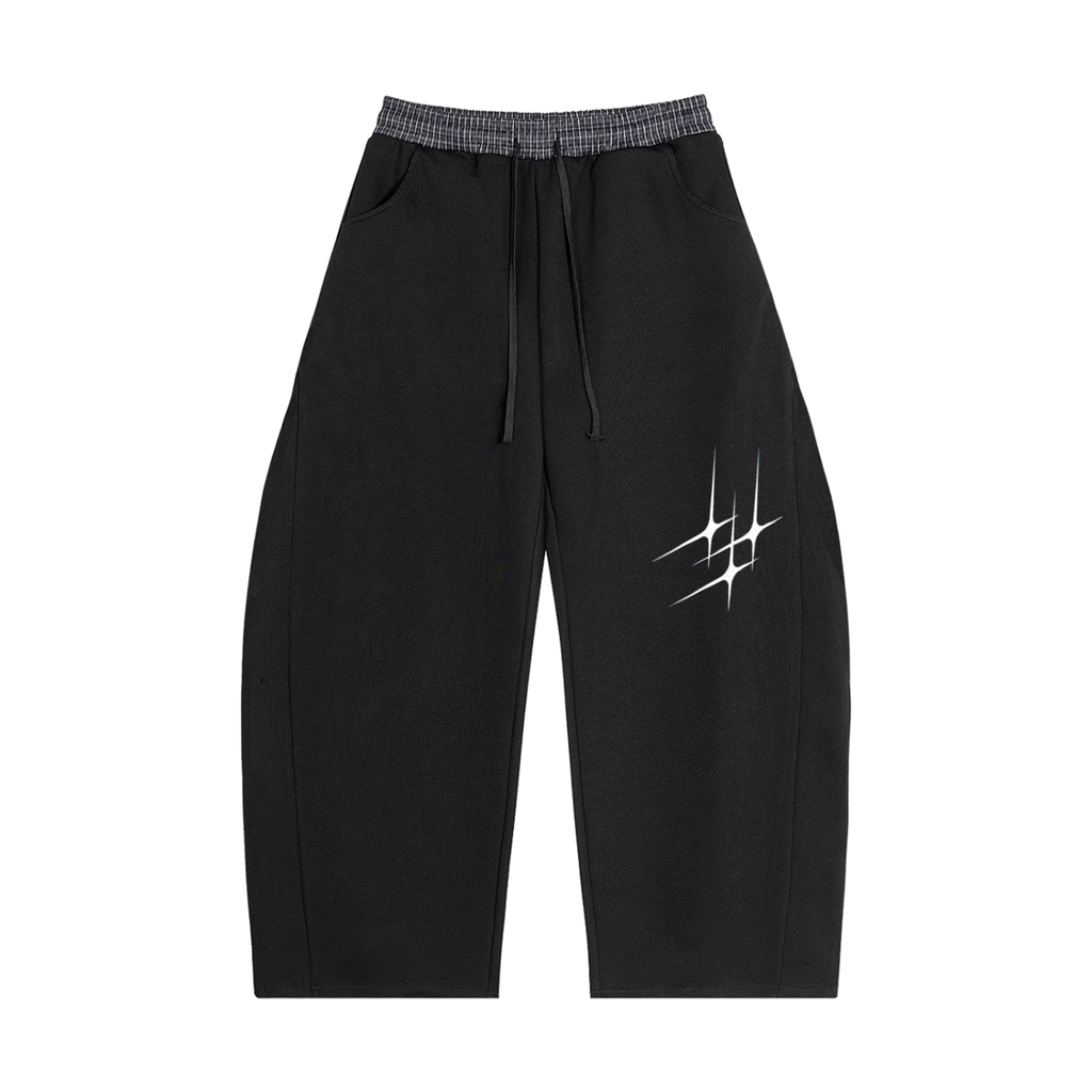 Troubled Youth Plaid Waistband Barrel Sweatpants
