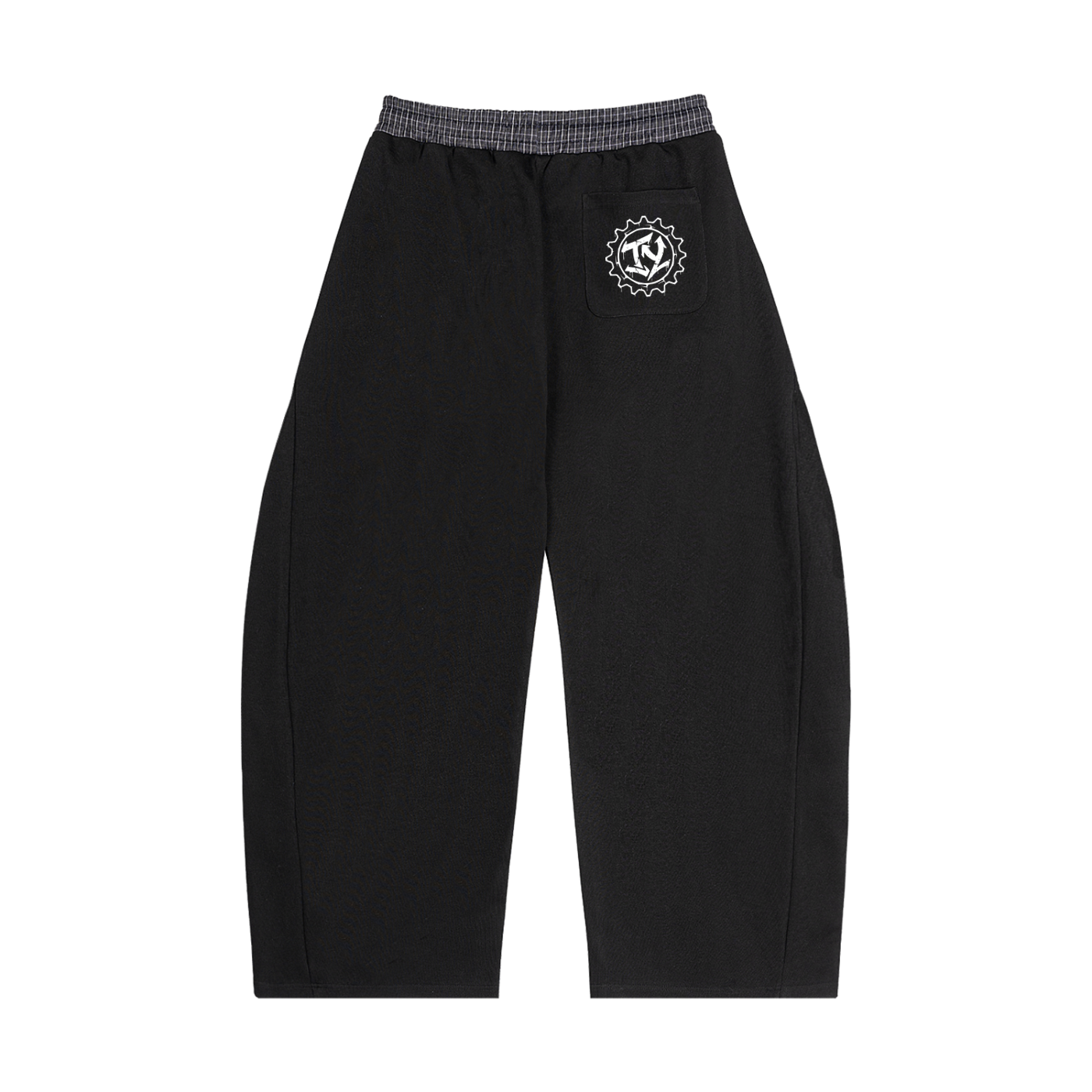 Troubled Youth Plaid Waistband Barrel Sweatpants