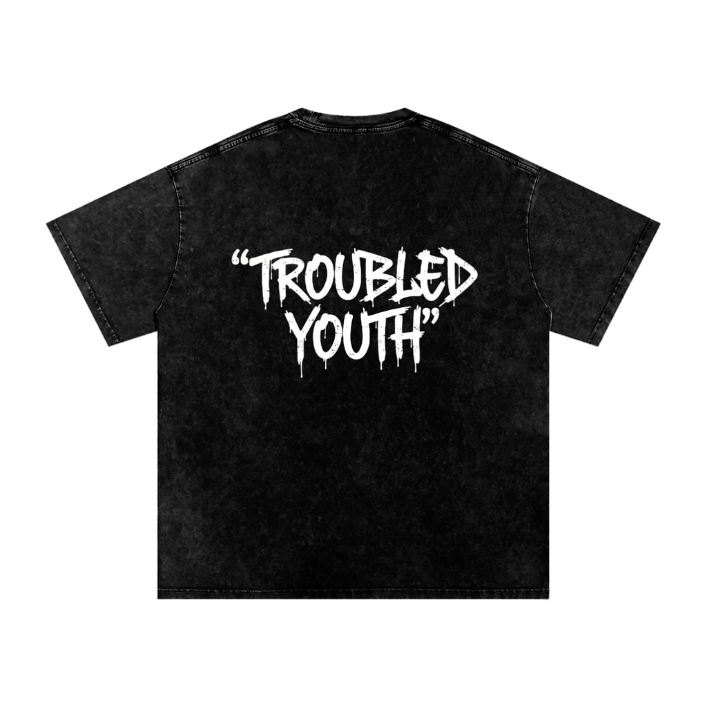 Troubled Youth Snow Washed Oversized Cotton T-Shirt