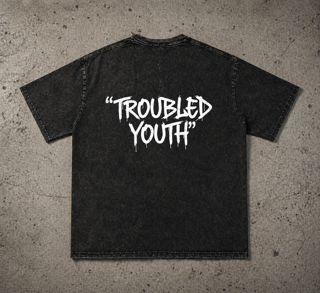 Troubled Youth Snow Washed Oversized Cotton T-Shirt