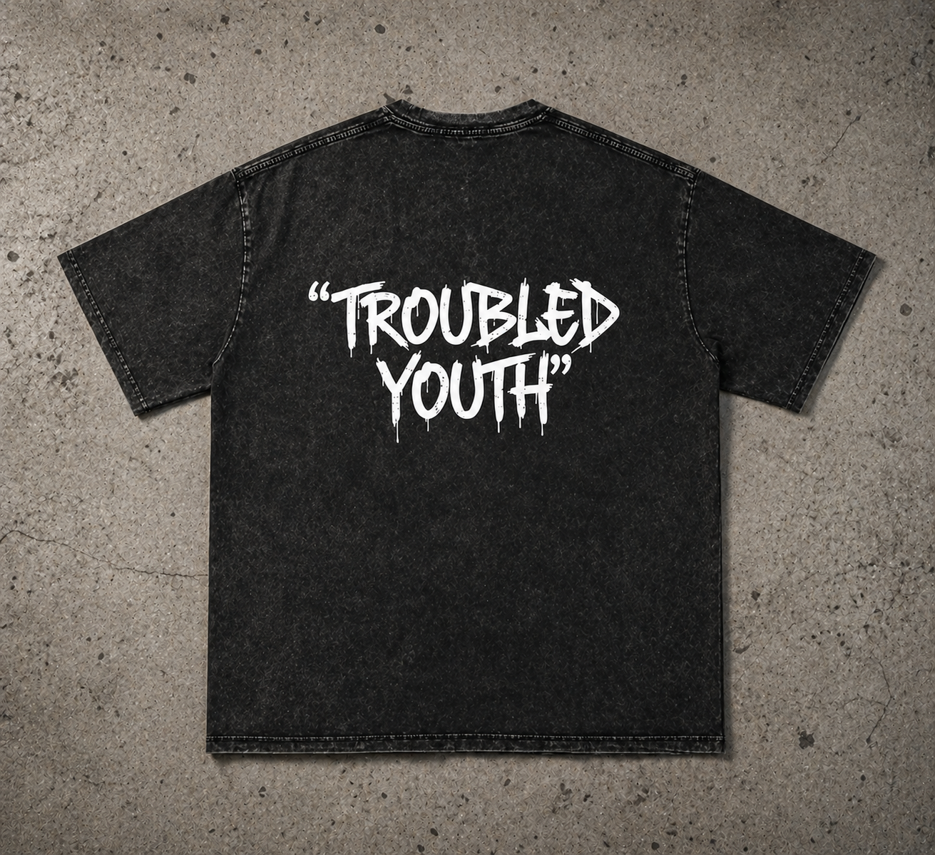 Troubled Youth Snow Washed Oversized Cotton T-Shirt